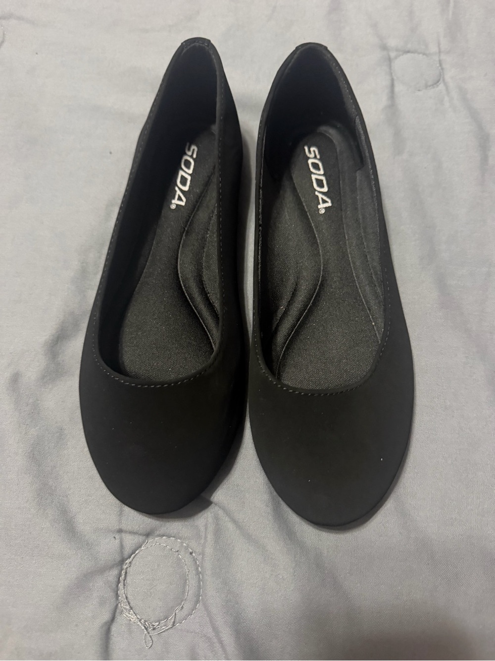 Soda Black Women's Ballet Flats Slip-On